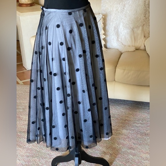 ALEXIA ADMOR New York Dotted Organza Tulle Chiffon Maxi Skirt Gothic Size 6 - Picture 5 of 11